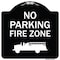 Signmission Designer Series-No Parking Fire Zone With Graphic Black & White, 18" x 18", BW-1818-9818 A-DES-BW-1818-9818 - alternate 1